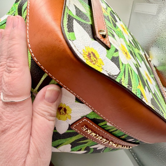 EUC Dooney & Bourke Daffodil Floral Drawstring Bucket Bag Coated Canvas - Picture 9 of 12